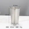 Copo de Água de Camada Única em Aço Inoxidável 304, Copo para Cerveja, Suco e Bebidas Geladas, Copo de Camada Única para Crianças do Jardim de Infância com Logo