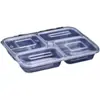 Caja de refrigerio desechable, cuatro cajas de almuerzo para llevar unidas, transparentes, verdes y blancas, redondas, de tres a cinco cajas de embalaje rectangulares.
