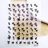 Pegatinas para Uñas de Estrella con Estampado de Leopardo en Relieve 5D Estilo Gótico Versátil Pegatinas para Uñas Funda de Teléfono Flor Lazo Texto