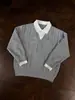 Conjunto de duas peças estilo marroquino Old Money para homens e mulheres, gola V, polo em imitação de cashmere, suéter atmosférico de tricô trançado para o outono