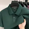 Camisa tipo Polo hexagonal de algodón mercerizado 100% para hombre, color liso, cuello de solapa, manga corta, que absorbe la humedad, transpirable, amigable con la piel, top de negocios, múltiples colores