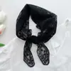 Turbante Feminino Moda Dedos Lenço de Seda Pequeno Fresco Estilo Coreano Feminino Outono e Primavera Lenço Triângulo Decorativo Hui Hijab Fita de Renda