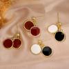 Pendientes Maillard vintage de color marrón Ankora rojo, estilo Hong Kong, ligeros, lujosos, de alta gama, elegantes y a la moda, que combinan con todo.