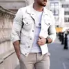 Jaqueta Casual Masculina Europeia e Americana de Moda Primavera e Outono, Cor Sólida Slim Fit Lapela Botão Manga Longa Roupa de Trabalho Jaqueta Masculina