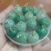 Flor de Melocotón Xinjiang Seda Dorada Jade Manzana Pequeña Fruta de la Paz Colgante Cadena para Clavícula Collar de Jade Natural
