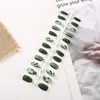 Serie de Impresión de Color Casual Garra de Águila Pequeña Manicura Portátil para Mujeres 24 Piezas Manicura Terminada Uñas Almendradas