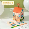 Caixa de Presente Criativa Pintada à Mão com Formato de Casa de Desenho Animado Caixa de Doces Dia das Crianças Lembrancinha Festa de Lua Cheia Pequena Caixa de Presente