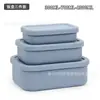 Lonchera Rectangular con Tapa de Silicona, Lonchera Apta para Microondas, Recipiente Sellado para Conservación de Alimentos, Calentable y Aislado