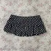 Moda rua retro de verão, garota sexy e quente, poá Y2K Harajuku, emagrecedor, estilo A, doce e picante, bodycon, minissaia plissada