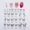 Accesorios de mariposa para decoración de uñas con pedrería, decoraciones de aleación de mariposa lindas tridimensionales para uñas, adornos de mariposa huecos para decoración de uñas