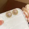 Aretes Redondos de Perla y Circonita, Estilo Francés Elegante, Aretes de Nicho de Moda y Exquisitos, Lujo Ligero, Aretes de Alta Gama y Elegantes