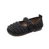 Zapatos Estilo Chanel para Niñas Primavera 2025 Nuevos Zapatos de Cuero Plateados Estilo Coreano para Niños Zapatos Planos Plisados Estilo Occidental