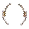 Pendientes de plata 925 con aguja de circón y perla 2024 nueva moda ins de alta calidad, lujo ligero, estilo diosa para mujer