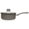 Panela de Indução Granito Chef 18cm Taupe Alumínio com Revestimento Cerâmico e Tampa de Vidro - Lyor
