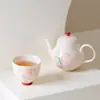 Caneca de Chá Doméstica Rosa Pintada à Mão Flor de Pessegueiro Conjunto de Chá Kung Fu Boca de Flor Caneca de Degustação Copo Individual Pessoal Copo do Mestre