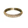 Pulseira Redonda de Aço Titânio Totalmente Cravejada em Diamante Estilo Francês, Pulseira Simples e Fashion de Luxo Leve, Senso de Design, Joia Versátil e Única para Públicos de Nicho