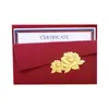 Sobre para Certificado A5 Dorado en Relieve Hecho a Medida Certificado de Honor Carta de Nombramiento Diploma de Graduación Cubierta para Carta de Nombramiento para Ceremonia de Premiación Wy