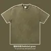 Especial transfronteiriço para 280 gramas de algodão pesado lavado de manga curta antiga, manga meia manga solta, camiseta vintage europeia e americana de manga curta