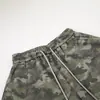 Pantalones deportivos camuflaje retro estilo americano Magic Bear, corte holgado, estilo high-street, diseño de pierna curva, pants rectos para entrenamiento, pantalones casuales de pierna ancha