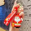 Llavero creativo de coche de Navidad para pareja femenina, colgante para mochila, lindo llavero de Papá Noel, pequeño regalo al por mayor