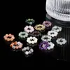 Anel de Pedras Naturais Redondas Série de Acessórios, Acessórios para Pulseira de Pedras Naturais, Acessórios para Pulseira de Cristal DIY, Torcido à Mão