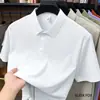 2026 Verano Nueva Camiseta Transpirable para Hombre Color Sólido Casual de Negocios Cuello Polo Manga Corta Delgada Top de Manga Corta