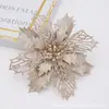 Novas Flores Decorativas de Plástico de 16cm para Guirlanda de Natal DIY Decorações para Festa de Natal Penduradas