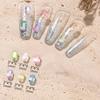 Mini cubo de azúcar de cristal para uñas, diamantes, joyería para uñas al por mayor, mágico aurora, octogonal, caramelo de roca, joyería para uñas tridimensional
