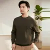 Suéter de Cachemira para Hombre 100% Cachemira Pura Otoño/Invierno Nuevo Cuello Redondo Pulóver Versátil Tejido Casual Cálido Suéter de Manga Larga