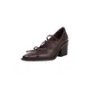 Zapatos Mary Jane de Piel de Oveja Versátiles Artísticos Temporada Primavera 2026 Tacón Alto Grueso Punta Cuadrada Correa Cruzada de Cuero Genuino Zapatos Individuales para Mujer