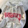 Abrigo de pana bordado vintage estilo americano para mujer, cárdigan holgado estilo academia fino de primavera y otoño