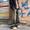 Jeans retro de corte asimétrico para hombre, nuevo estilo moderno, estilo versátil de calle, casual americano, pantalones cómodos de corte ajustado, transfronterizo