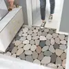 Alfombrilla de Drenaje para Baño Estilo Terrazo Transfronteriza Alfombrilla de Piso Anti-Caídas para Niños Alambre Hueco Anillo de Anillo de Grava Pequeña Impermeable Alfombrilla Antideslizante