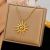 Brincos de Aço Inoxidável Transfronteiriços Europeus e Americanos High-End Ins Banhados a Ouro Brincos com Pingente Espiral de Sol Não Desbotam