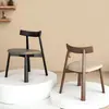 Sillas de comedor de madera maciza nórdicas, adecuadas para hoteles y hogares, diseño moderno y minimalista, con respaldo, sillas negras en forma de remo, ideales para restaurantes y bares