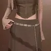Corrente de Cintura de Luxo Feminina Corrente de Metal Estilo Ins com Cinto para Vestido Cintura Apertada Cintura Fina Moda Versátil Tendência