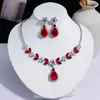 Conjunto Transfronteiriço Estilo Europeu e Americano Joias Zircônia de Vidro Festa de Casamento Colar Brincos Vestido Clavícula Noturna
