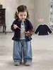 Cárdigan Infantil para Niñas, Nuevo Suéter de Punto con Lazo de Otoño, Elegante Abrigo de Encaje para Bebés Niñas, Ropa Infantil Coreana