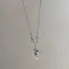 Collar Colgante de Uva de Cristal Transparente Fresco de Verano para Mujer Cadena para Clavícula de Moda de Lujo Accesible Elegante de Nicho