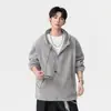 Chaqueta con forro polar para hombre, nuevo estilo otoño e invierno, engrosada, cálida, holgada, moderna, versátil, sudadera con capucha y cremallera estilo americano