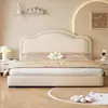 Estilo creme cama de princesa cama moderna minimalista nuvem pequeno apartamento menina cama infantil armazenamento cama de couro quarto principal cama de casal