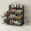 Suporte de armazenamento para xícaras, rack de armazenamento para lanches no canto do café da mesa da sala de estar, armazenamento de bancada de mesa de jantar, caixa de armazenamento para sachês de chá