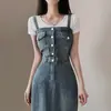 Vestido Largo de Mezclilla con Tirantes