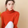 Suéter de Punto de Cuello Alto de Estilo Coreano para Otoño/Invierno 2021, Suéter de Manga Larga de Color Sólido para Mujer, Venta al por Mayor