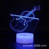 Lámpara de Escritorio 3D Serie Guitarra Eléctrica y Violín Luz Nocturna Estéreo Visual LED Proyección Tipo Táctil Transfronteriza Regalo
