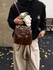 Mochila Simple Bolso Gran Capacidad Mujer Nueva Moda Retro Estampado Leopardo Mochila Casual Versátil Portátil Bolso Cubo