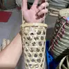 Cesta de Bambu da Moda Conjunto de Copos para Milk Tea Copo Tubo de Bambu para Sorvete Queijo Cesta para Milk Tea Copo Azul de Bambu Vazio Copo Teçido de Bambu Outros Presentes de Inauguração