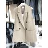 Estilo Novo Primavera e Outono 2026 Colete Preto Jaqueta Feminina Moda Casual Elegante Colete Blazer Sem Mangas para Mulheres