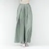 Pantalones de Verano para Mujer de Cintura Alta, Holgados de Pierna Ancha, Delgados de Algodón y Lino, Largo hasta el Suelo, Estilo Yamamoto con Cintura Elástica