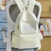 Mochila de Color Rosa y Blanco, Suave y Elegante, para Viajes de Vacaciones de Niñas, Clases en el Campus Estudiantil y Mochila Escolar de Estilo Minimalista